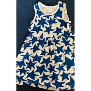 Hannah Andersson Girls Blue and White Star Dress Size 4